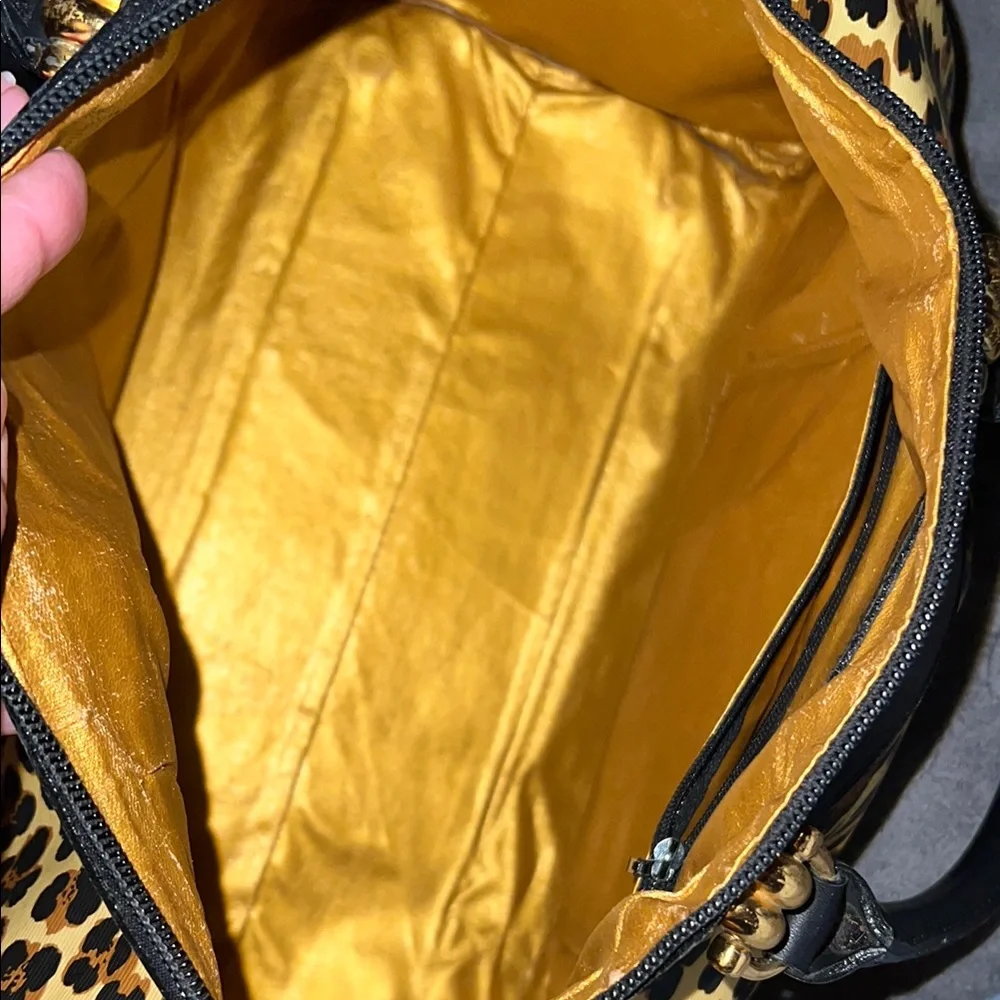Versace Baroque Sunburst “Boston” Bag with Leopard Accents - Picture 6 of 8